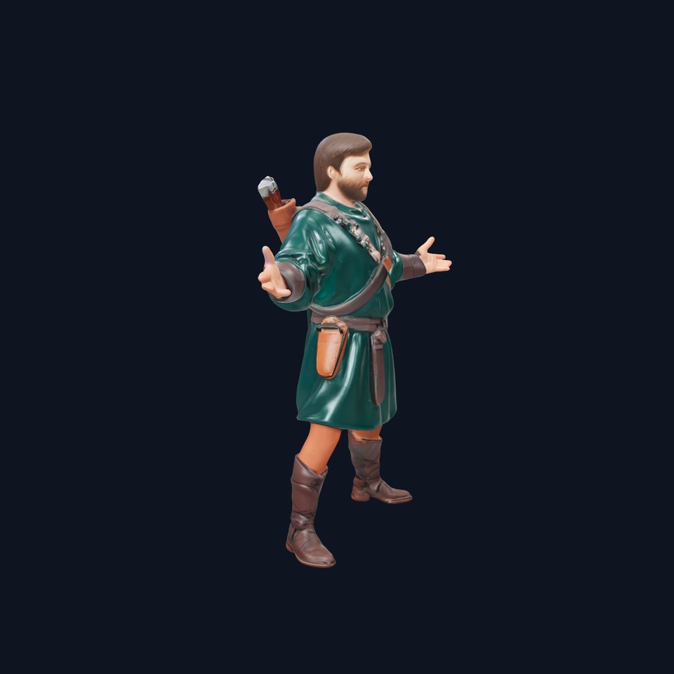 Forest Archer Hero Rigged and Animated D Character Model